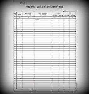Registru jurnal de incasari si plati